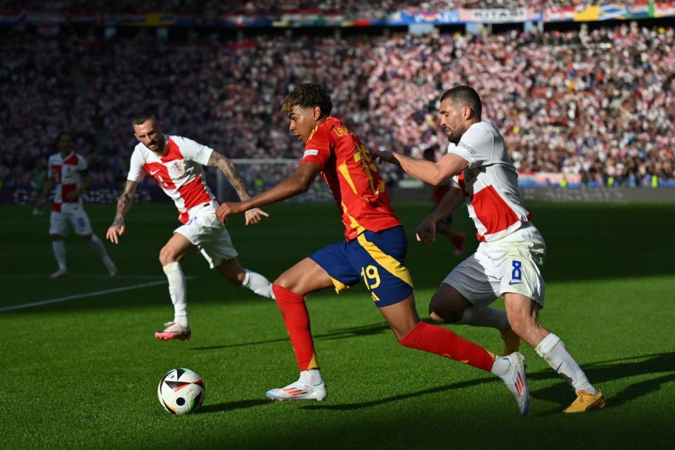 Lamine Yamal in action as Spain beat Croatia in their Euro 2024 opener (Getty Images)