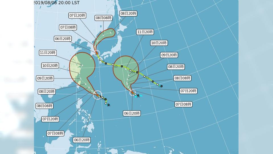 3颱共舞。圖／翻攝中央氣象局