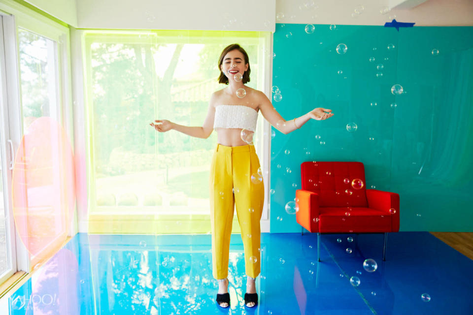 Lily Collins in Phillip Lim