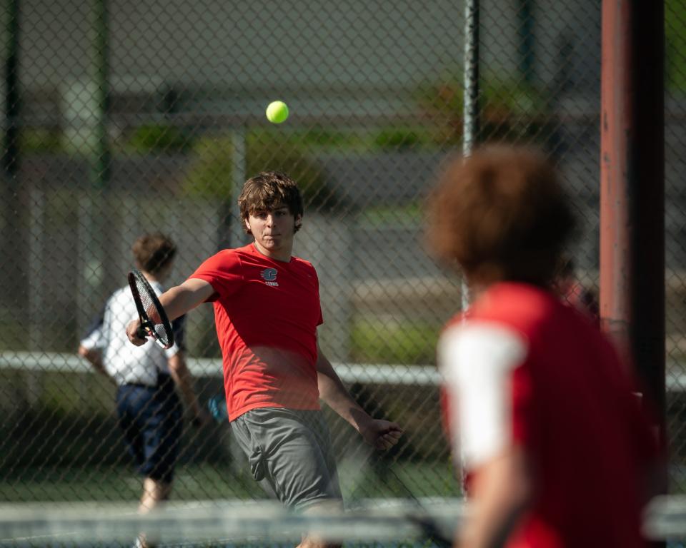 High schools from all over the area competed in the Section III Class B and C-2 Boys Tennis sectionals at the Parkway Recreation Center in Utica on Wednesday, May 18, 2022.