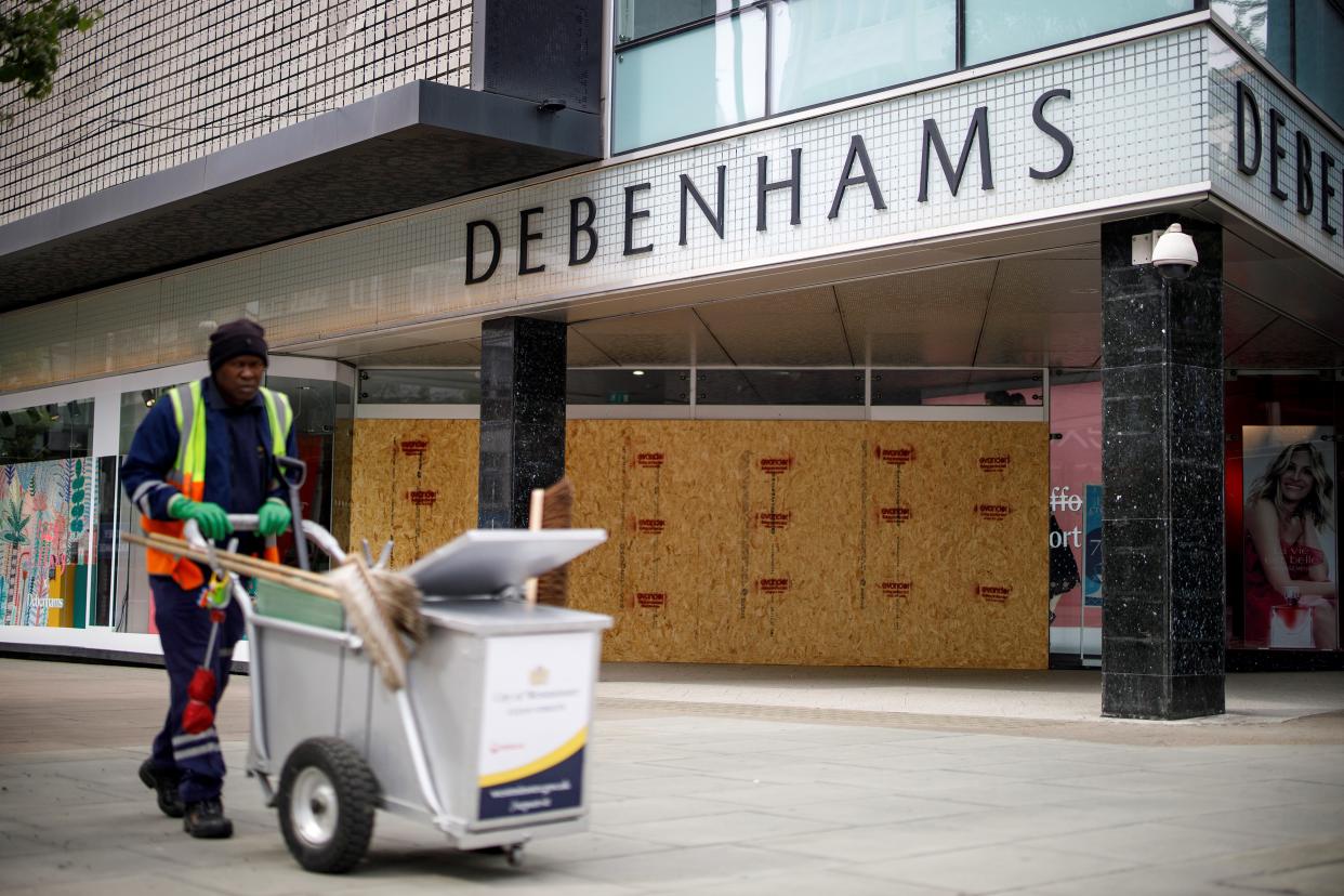 Debenhams store closed on Oxford Street 