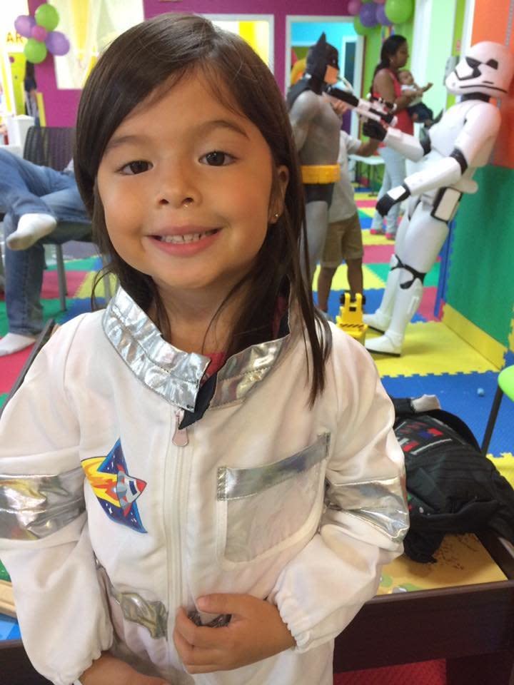"My daughter is 5 and loves anything that has to do with outer space: 'Star Wars,' rocket ships, etc. She loves superheroes and has no interest in dolls or princesses. When she grows up she wants to be an astronaut and a police officer."