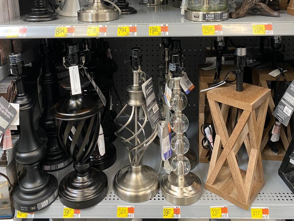 walmart lamps aisle