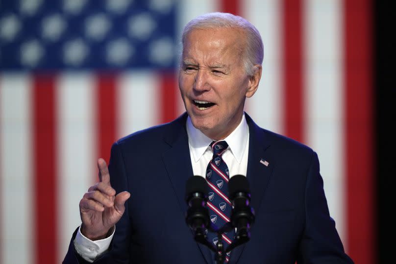 President Joe Biden speaks in Blue Bell, Pa., Friday, Jan. 5, 2024.