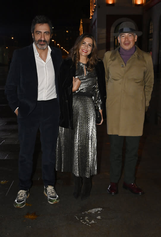 Juan del Val, Nuria Roca y Boris Izaguirre en la fiesta de Navidad de Antena 3