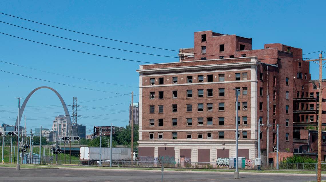East St. Louis is planning to convert the former 7 story Broadview Hotel, built in 1927, into housing for veterans and people 55 and older. The building, vacant since 2004, was added to the National Register of Historic Places on December 31, 2013.