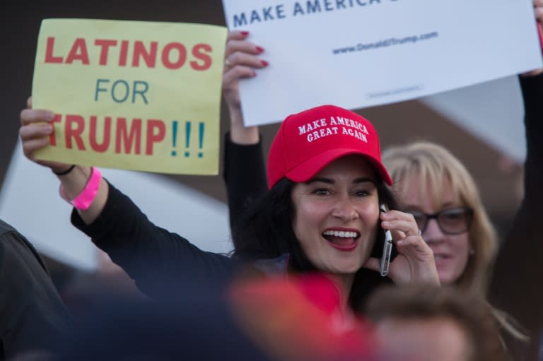 Republican presidential hopeful Donald Trump drew a crowd of thousands for a campaign rally in Costa Mesa, California, April 28, 2016