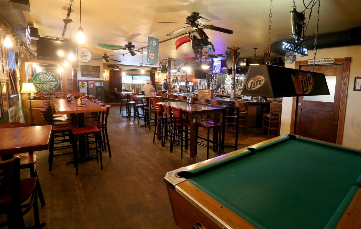 A pool table sits near the main area Thursday, March 28, 2024, at Kate O’Connor’s Irish Pub on East Michigan Street in New Carlisle.