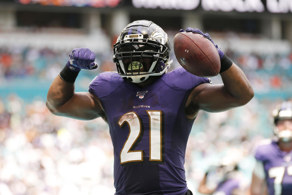 Mark Ingram #21 of the Baltimore Ravens