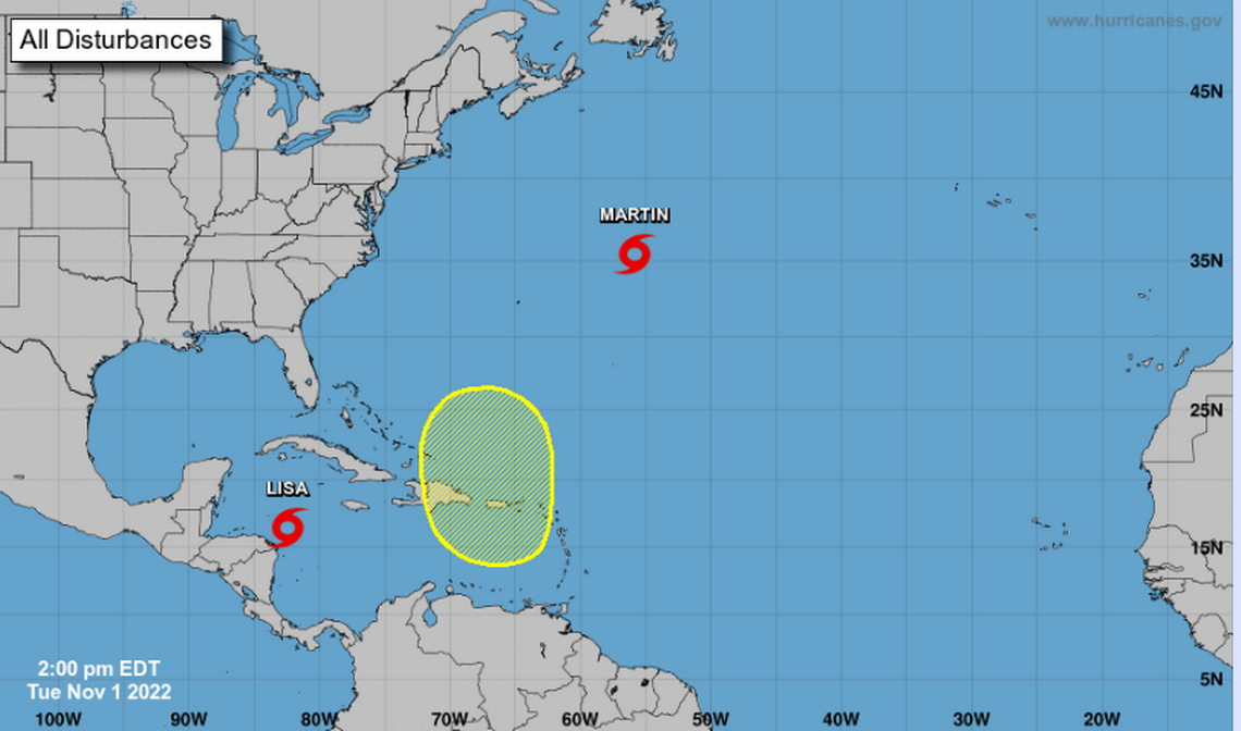 Tropical Storms Martin and Lisa are forecast to turn into a hurricane soon. The National Hurricane Center also expects a disturbance will form this weekend.