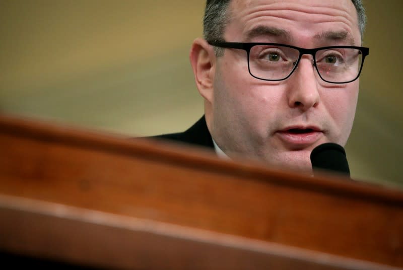 FILE PHOTO: Lt Colonel Vindman testifies at House Intelligence Committee hearing on Trump impeachment inquiry on Capitol Hill in Washington