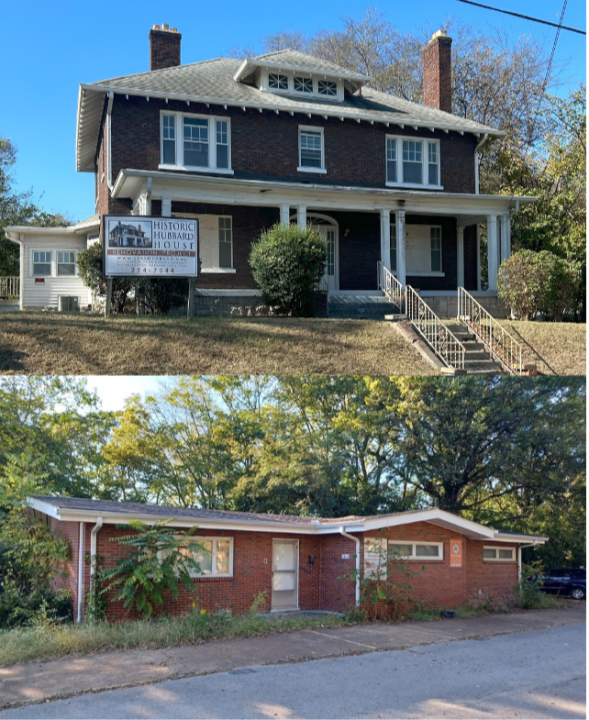 <em>Hubbard House, above, and Looby House (Courtesy: Historic Nashville, Inc.)</em>