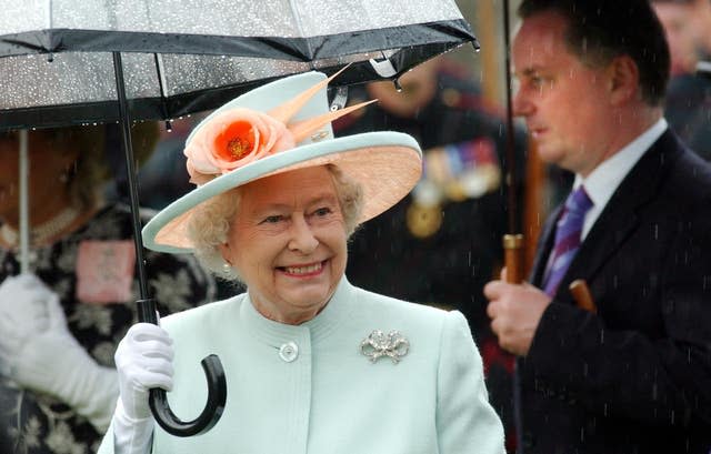The Queen at a garden party marking her 80th birthday