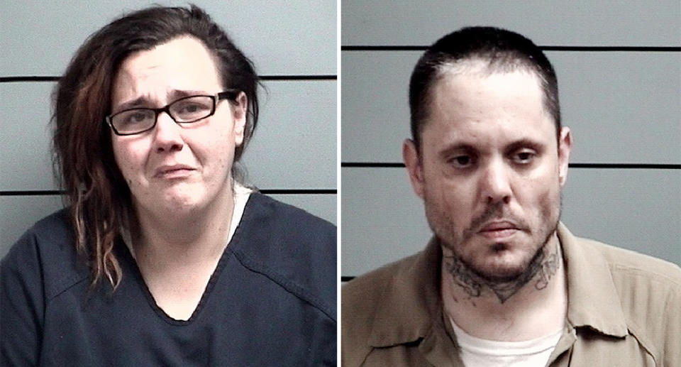 Mug shots of the baby's parents (Tiffany Coburn, Kenneth Lain) who have been taken into custody. Source: Newsflash/ Australscope