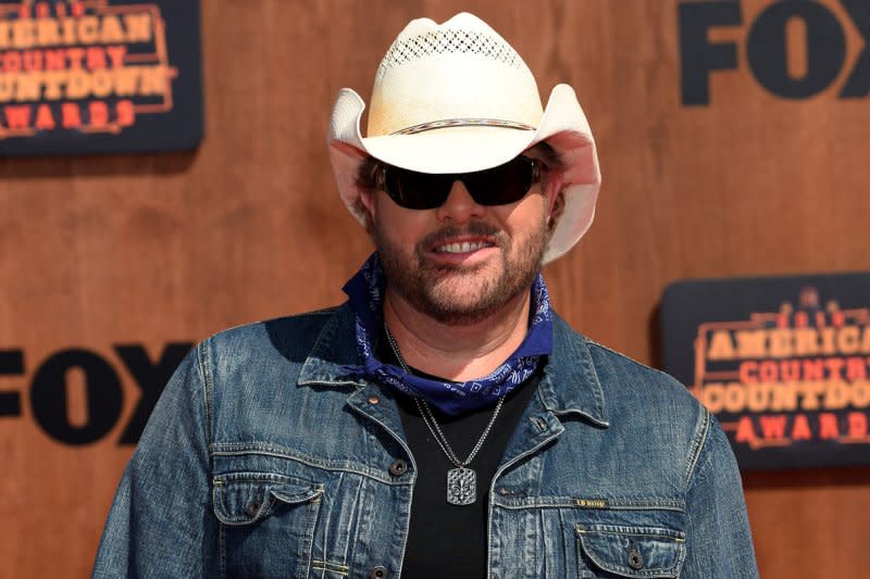 Toby Keith, seen here at the 2016 American Country Countdown Awards, was presented with the Country Icon award at the first People's Choice Country Awards in Nashville on Thursday. File Photo by Michael Owen Baker/UPI