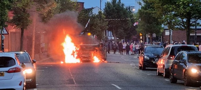 A vehicle is set on fire in Belfast 