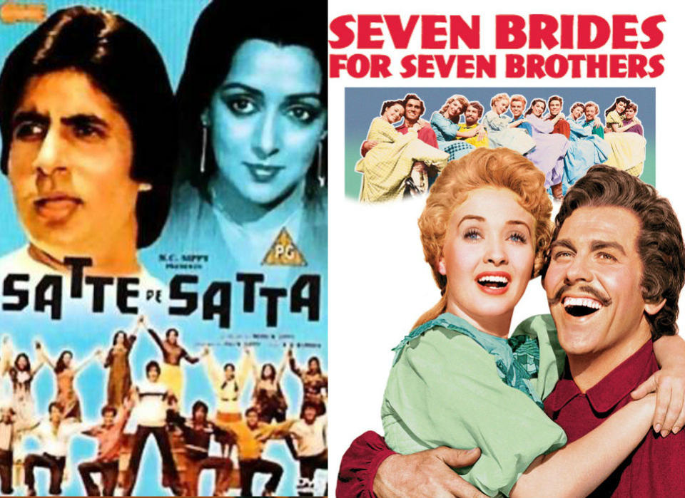 Satte Pe Satta (1982) and Seven Brides for Seven Brothers (1954)