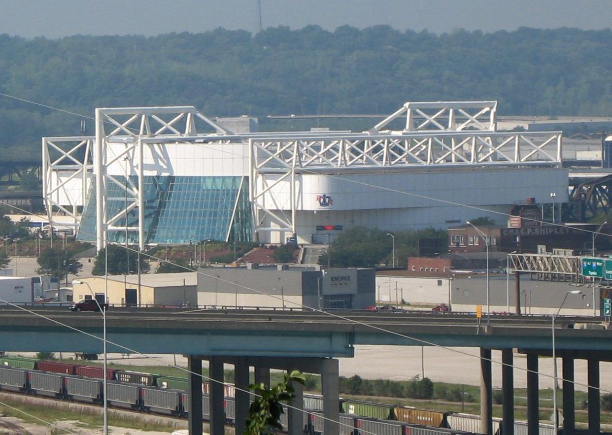 Kemper Arena in Kansas City, Missouri from Quality Hill