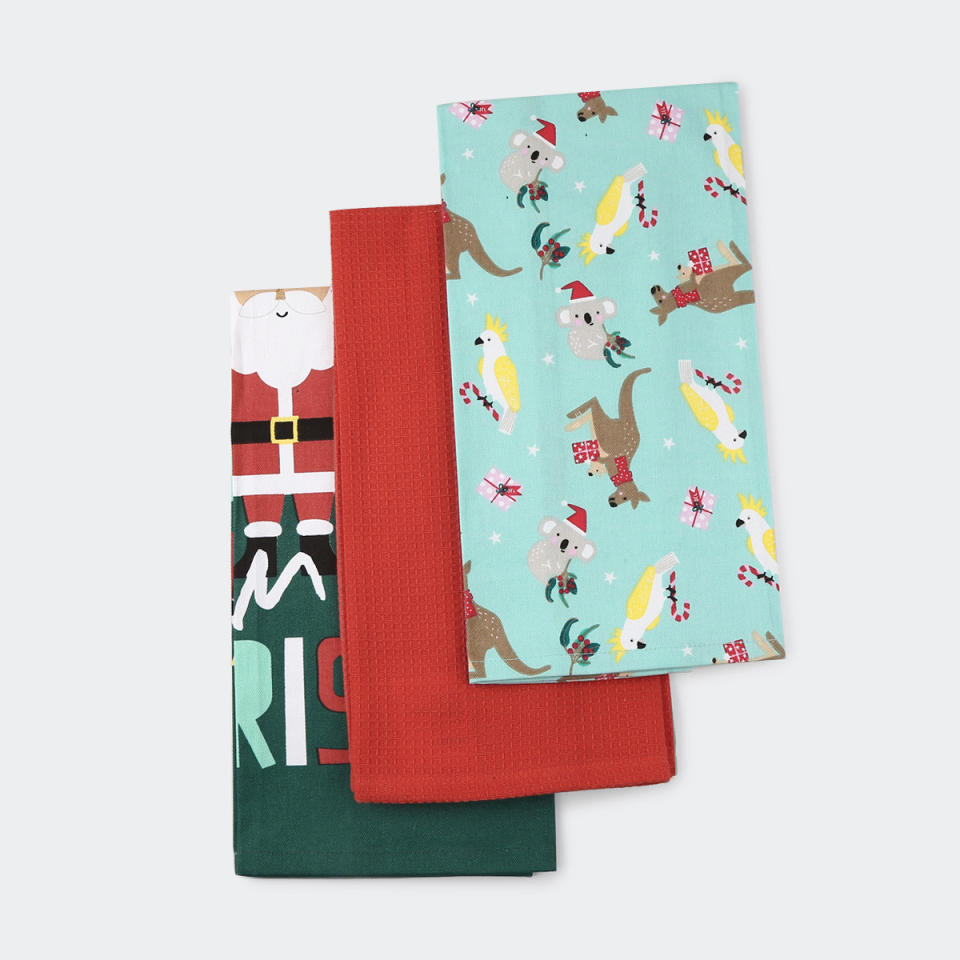 Kmart Christmas-themed tea towels