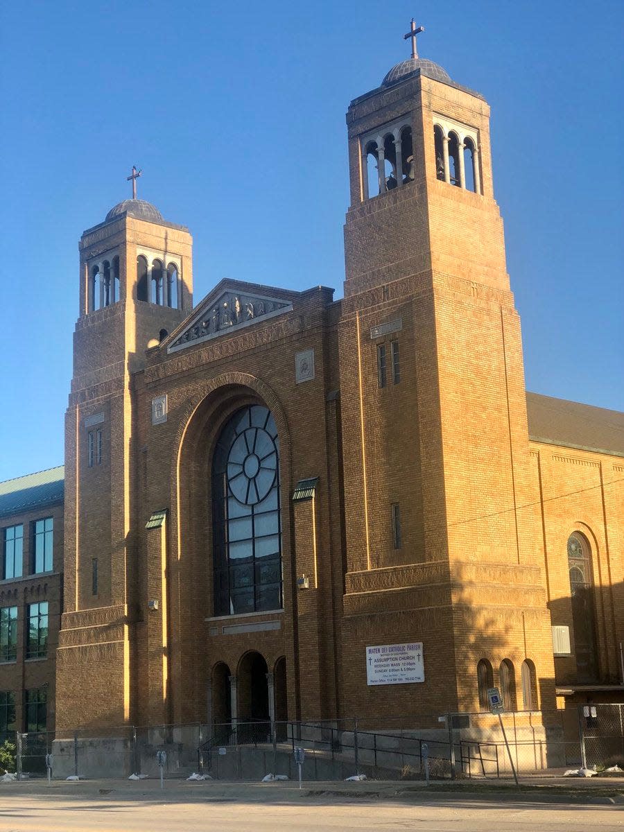 Plans call for the removal beginning this month of the upper third of the two towers at Assumption Catholic Church, 204 S.W. 8th Ave.