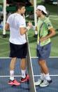 Tennis - ATP - Dubai Open - Semifinal - Dubai, United Arab Emirates - March 2, 2018. Lucas Pouille of France shakes hands with Filip Krajinovic of Serbia after their match. REUTERS/Ahmed Jadallah