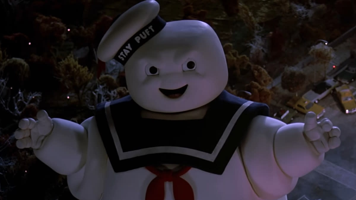  The Stay Puft Marshmallow Man terrorizes New York in Ghostbusters. 