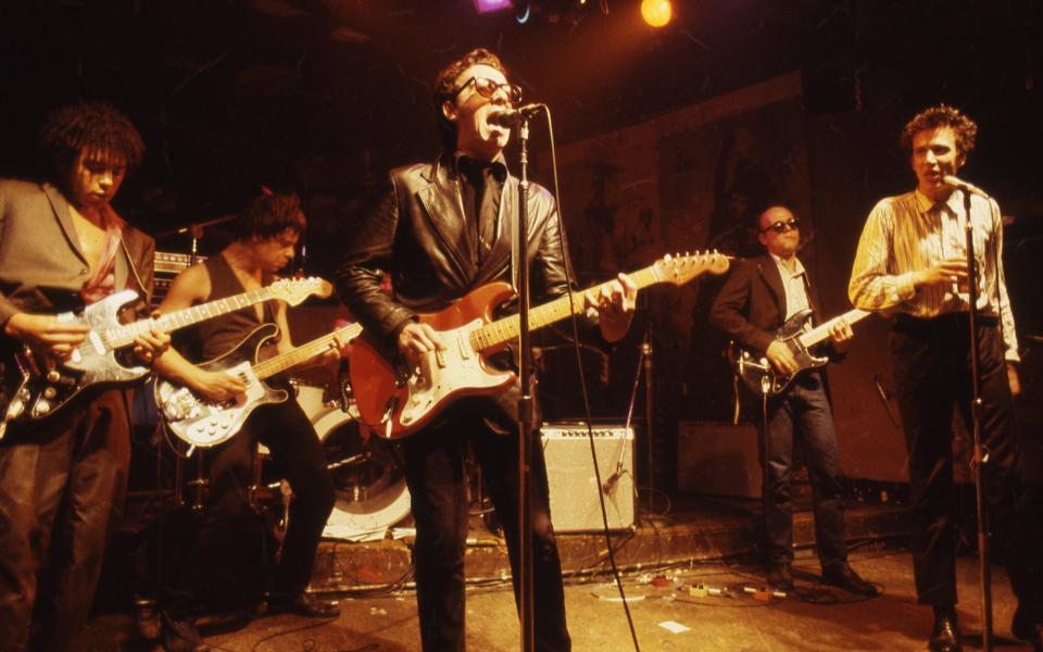 Elvis Costello performing with Richard Hell & The Voidoids at CBGB's in New York, 1978 - Redferns