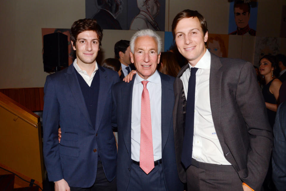 Josh Kushner, Charles Kushner and Jared Kushner attend The New York Observer's New Look Hosted by Jared Kushner and Joseph Meyer at Casa Lever in 2014.