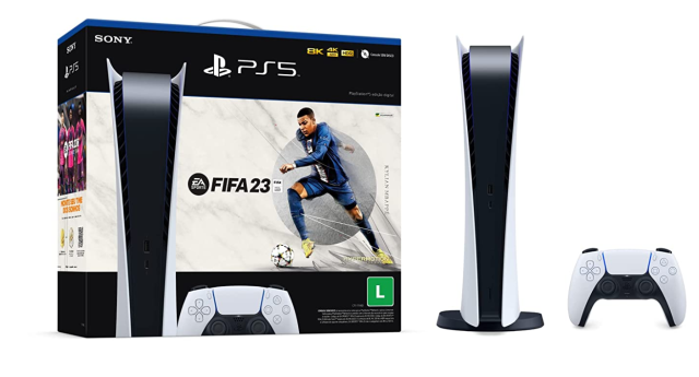 PlayStation&#xae;5 Edi&#xe7;&#xe3;o Digital + FIFA 23. Foto: Divulga&#xe7;&#xe3;o/Amazon