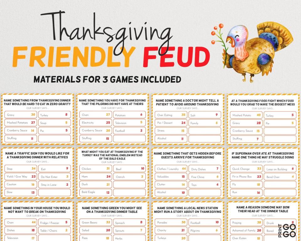 5) Thanksgiving Friendly Feud Quiz