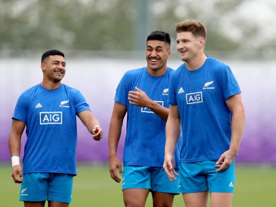 New Zealand in training ahead of today's match (Getty)