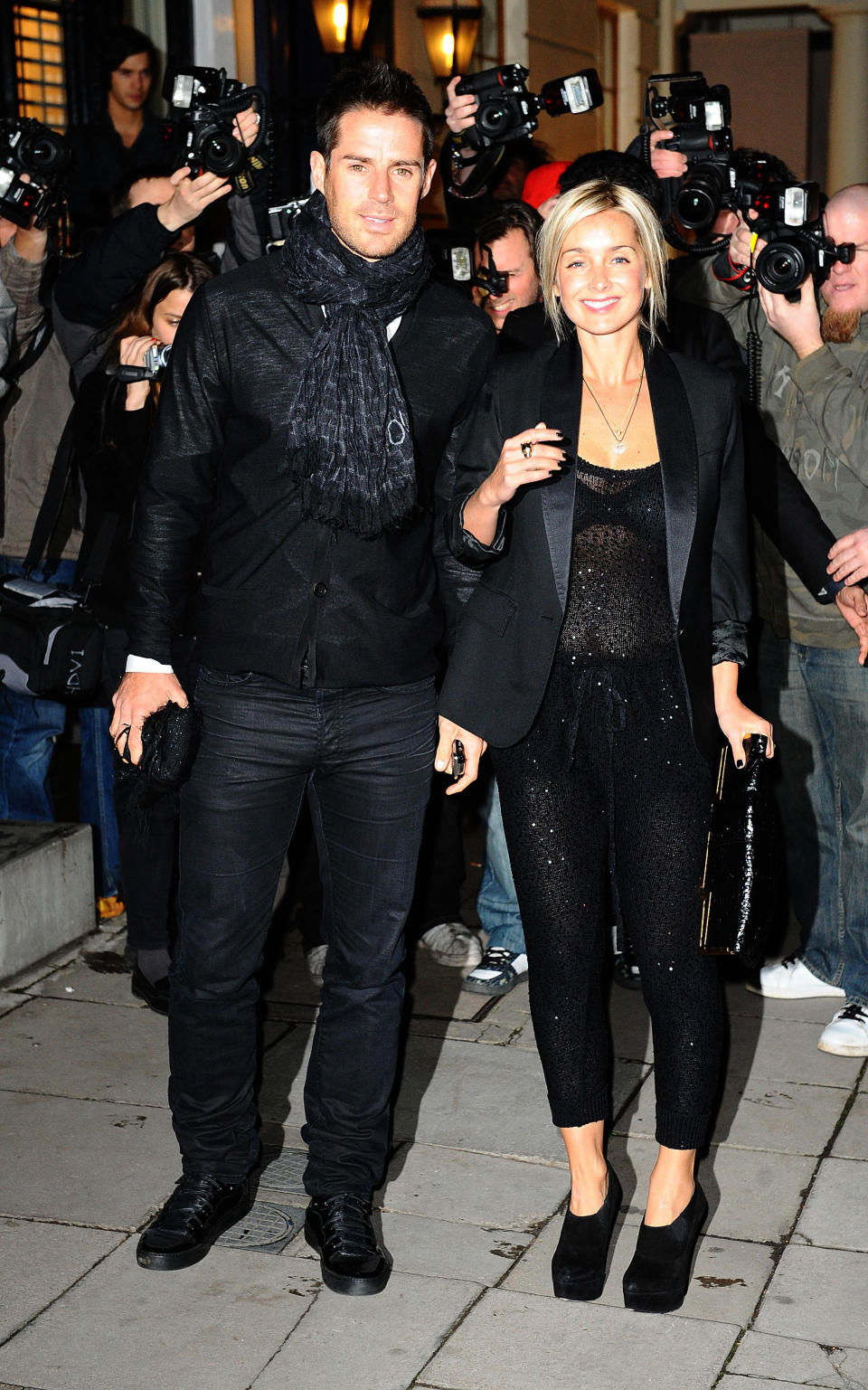 Jamie and Louise Redknapp arrive at Stella McCartney's store in London as Noel Fielding and the Mighty Boosh turn on the Christmas Lights.