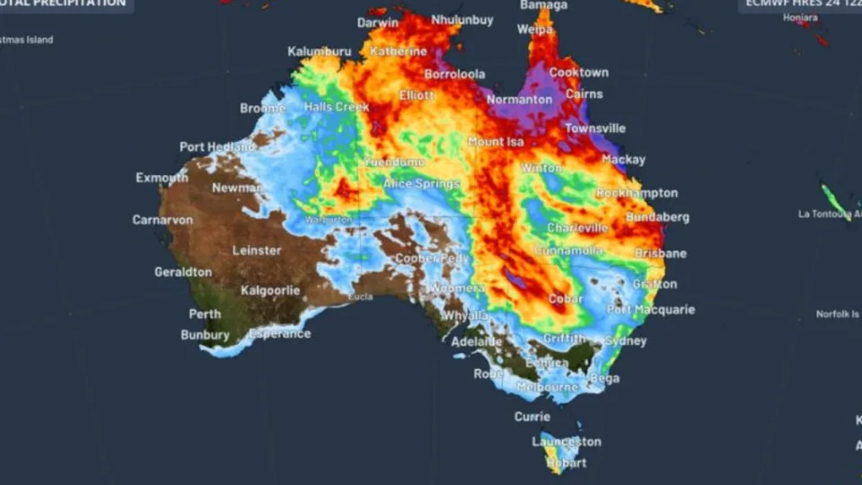 Rain forecast for Australia this week. Picture WeatherZone.JPG