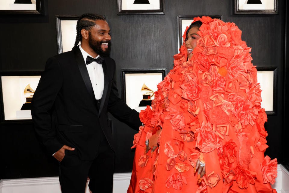 Closeup of Myke Wright and Lizzo