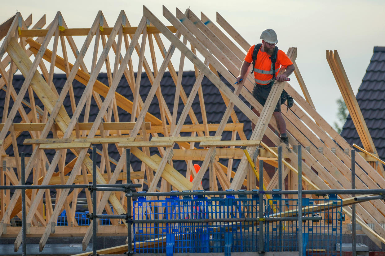 A general view of new homes being constructed in Cheshire in Warrington, England