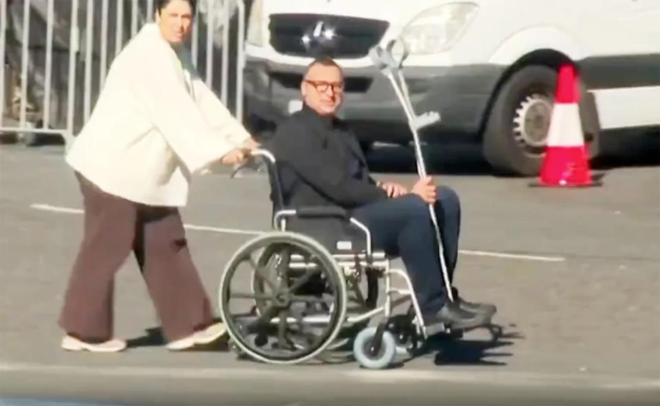 Fans were left worried for Thorpe after seeing vision of him using a wheelchair in Brisbane this week. Photo: Channel 7