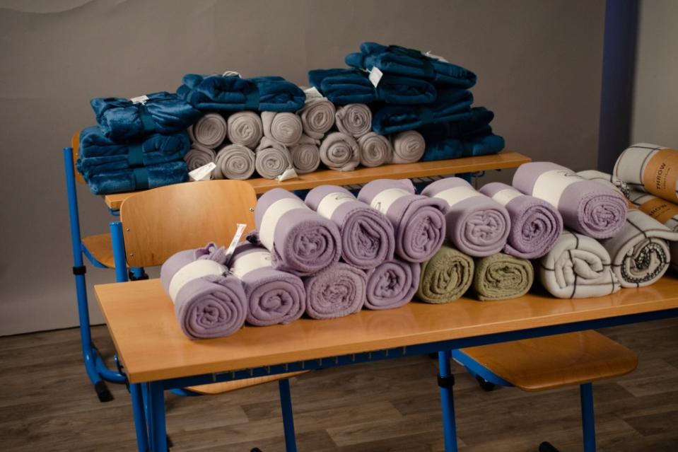 blankets on school desks