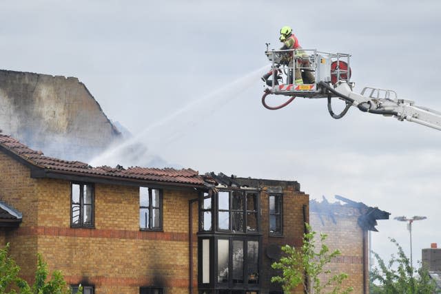 Firefighters at scene of Bedford fire