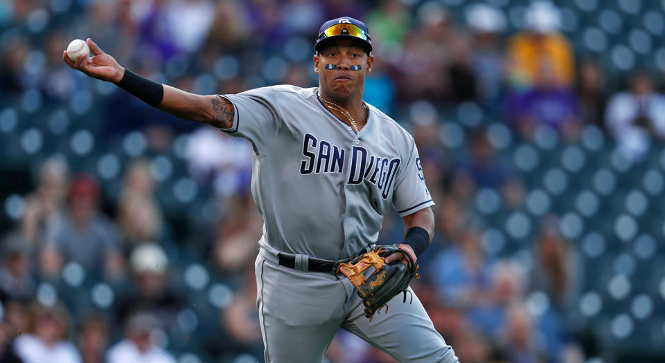 The Toronto Blue Jays added much-needed infield depth Saturday with their trade for Yangervis Solarte. (AP Photo/David Zalubowski)