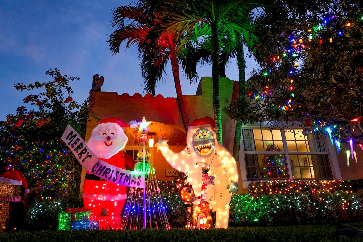 Ken and Jessica Walters decorated their home with Christmas cheer in the Flamingo Park neighborhood of West Palm Beach, Florida, Dec. 10, 2018.