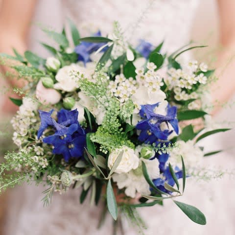 A tied bouquet is more informal and naturally beautiful - Credit: Fanton Photography/Fanton Photography / Lavender Green Flowers