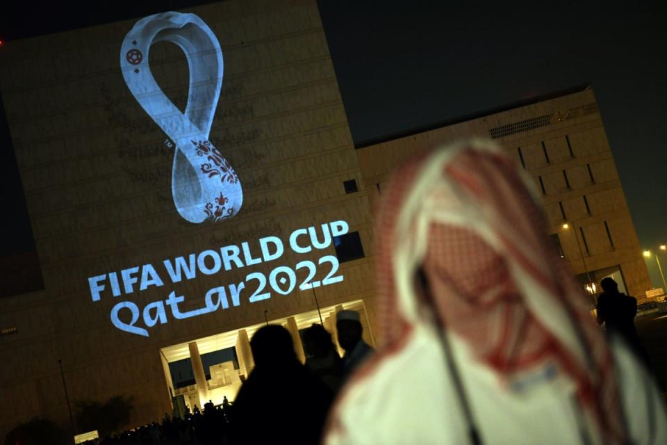 People gather at the capital Doha's traditional Souq Waqif market (AFP via Getty Images)