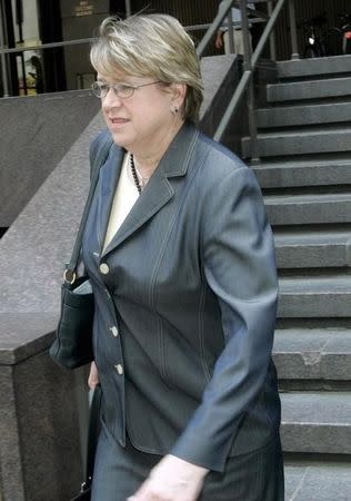 Denmark's Ambassador to the United Nations Ellen Margrethe Loj leaves a meeting at the French Mission in New York, July 10, 2006. REUTERS/Keith Bedford - RTR1FDHU