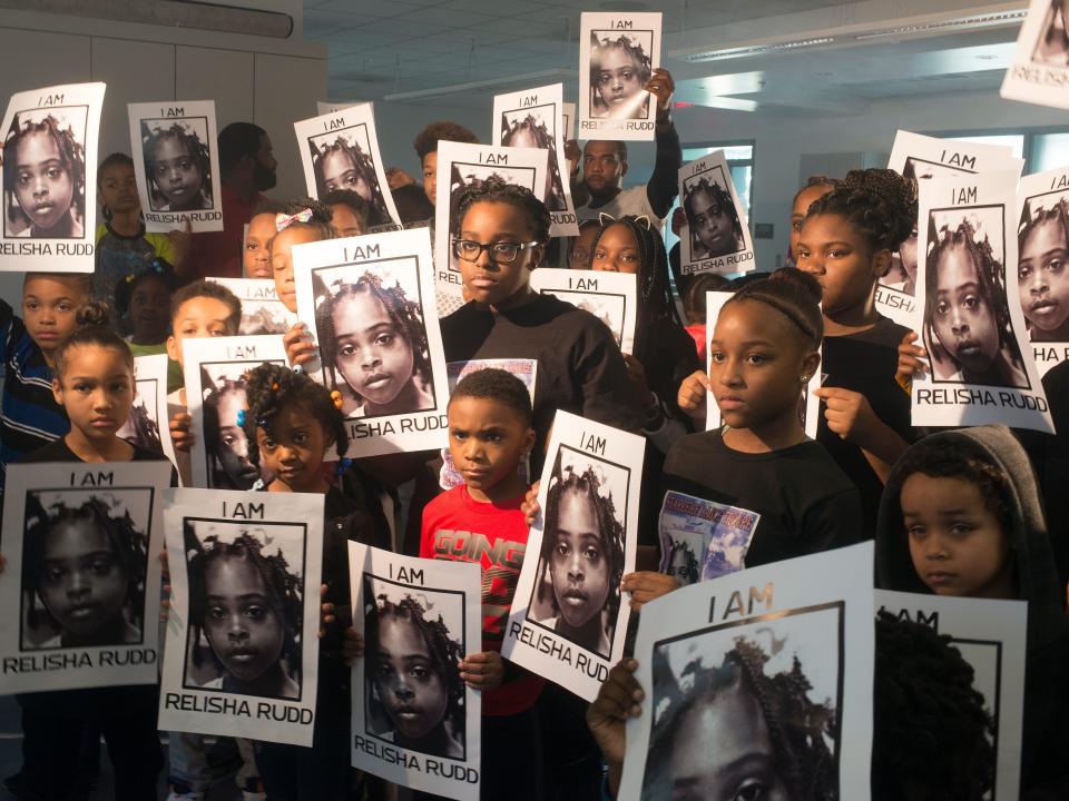 Demonstrators in Washington, D.C. gather in remembrance of the second anniversary of Relisha Rudd's disappearance.