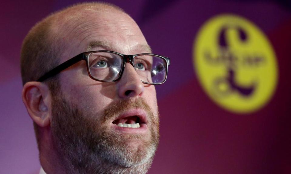 Paul Nuttall at the launch of the party’s election campaign in London.