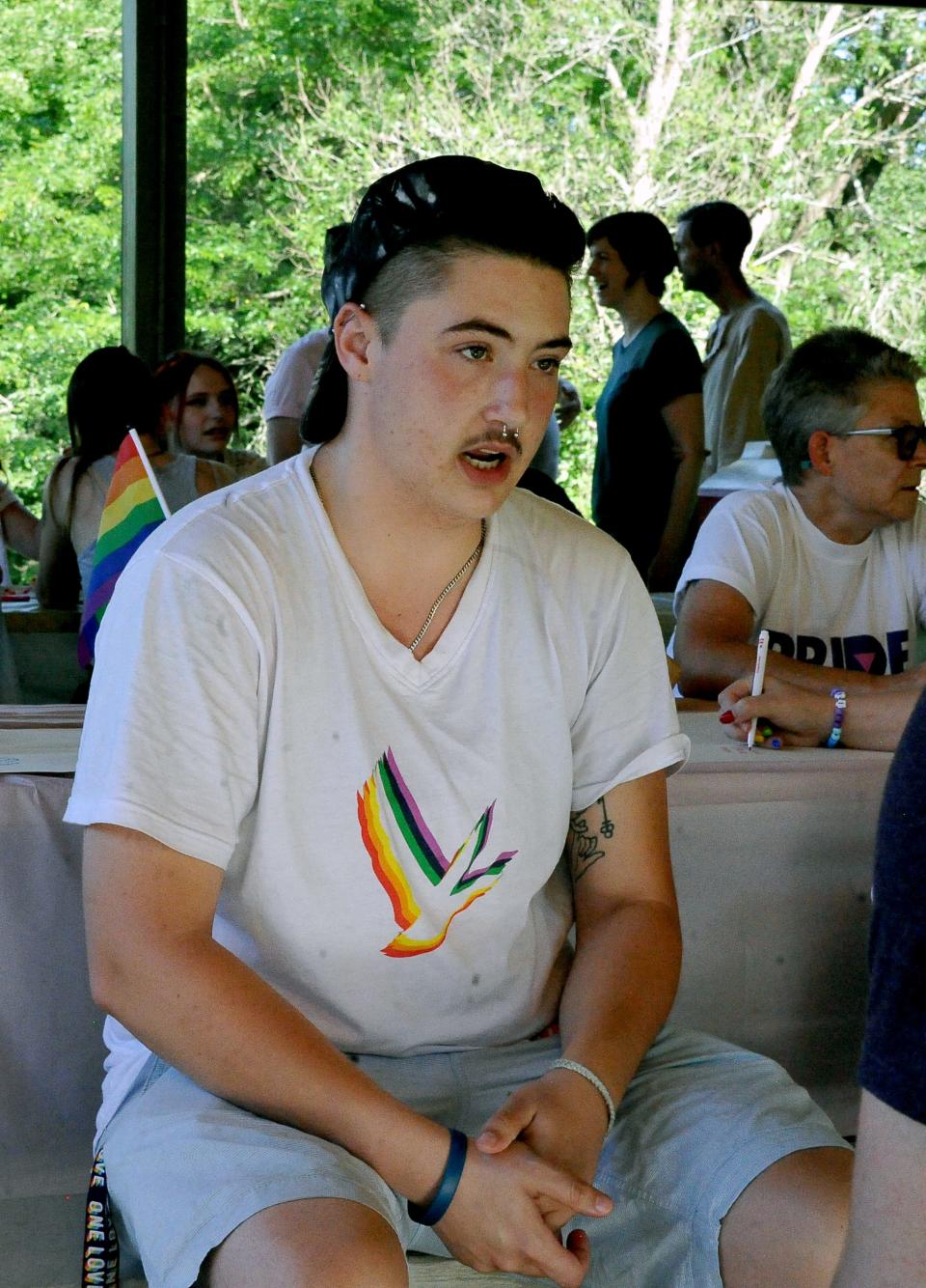 Skylor Ballentine came to the event to support other transgendered and LGBTQ-identifying individuals because he wants them to be proud of who they are.