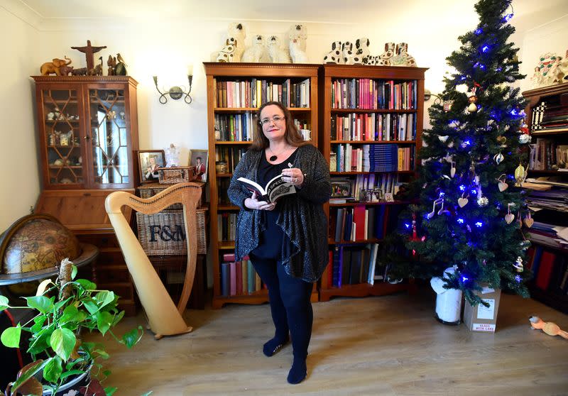 Professor Jill Atkins of the University of Sheffield poses in her house in Brecon, Wales