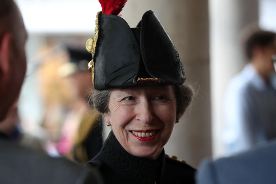 The Princess Royal attends a Freedom of Entry parade for the Household Cavalry in Windsor, Berkshire.