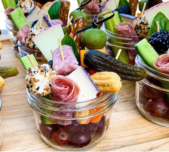 This 'jarcuterie' was created by Suzanne Billings of Noble Graze in Fayetteville, Arkansas.