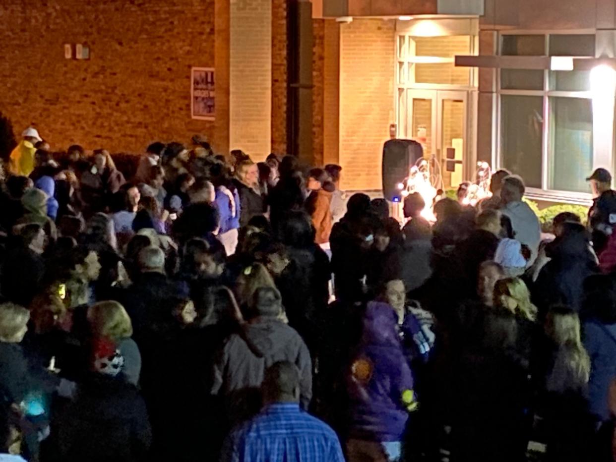 Members of the Salem Church Middle School community join together for a candlelight vigil at the Chesterfield County school Monday, Nov. 21, 2022. Kaelyn M. Parson, a 13-year-old Salem Church student; her mother, JoAnna Cottle; and twin siblings were shot to death in their Laurel Oak Road home Nov. 18.